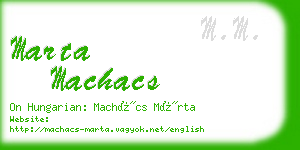 marta machacs business card